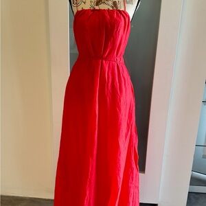 Banana Republic Strapless Red Dress